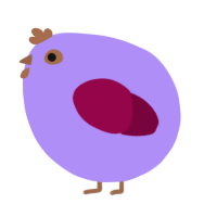 A lilac and maroon chicken