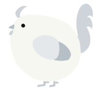 A white and mist chicken