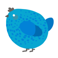 A cerulean and sapphire chicken with a speckle pattern