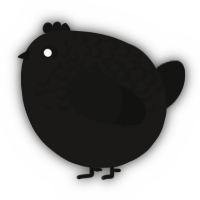 A sable and black chicken with a half-lace pattern