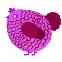 A orchid and maroon chicken with a lace pattern