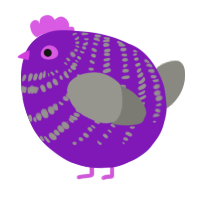 A violet and ash chicken with a bar pattern