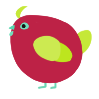A crimson and lime chicken