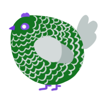 A leaf and silver chicken with a lace pattern