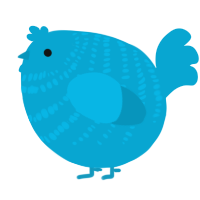 A cerulean chicken with a bar pattern