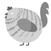 A mist and ash chicken with a bar pattern