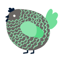 A grey and spring chicken with a lace pattern
