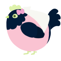 A rose and tumblr chicken with a head pattern