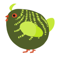 A olive and lime chicken with a half-bar pattern
