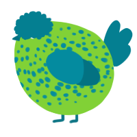 A grass and sea chicken with a speckle pattern
