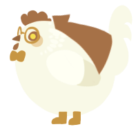 A white chicken with a neck-speckle pattern