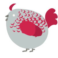 A silver and crimson chicken with a half-lace pattern