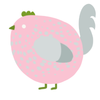 A rose and silver chicken with a speckle pattern