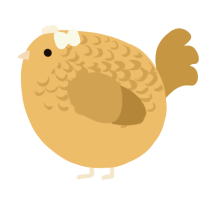 A honey and gold chicken with a half-lace pattern