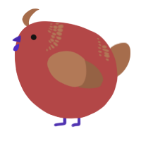 A red and brown chicken with a neck-band pattern