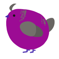 A plum and grey chicken with a neck-band pattern