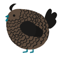 A bark and sable chicken with a lace pattern