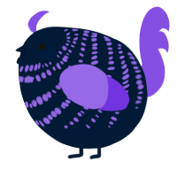 A tumblr and blurple chicken with a bar pattern
