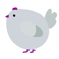 A mist and silver chicken
