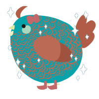 A teal and russet chicken with a double-lace pattern