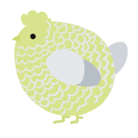 A lemon and mist chicken with a lace pattern