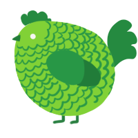 A grass and viridian chicken with a lace pattern