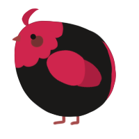 A sable and crimson chicken with a head pattern