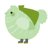A gluppy chicken with a bar pattern