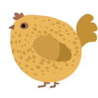 A honey and gold chicken with a speckle pattern