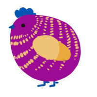 A plum and honey chicken with a bar pattern