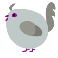 A silver and ash chicken