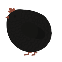 A sable and black chicken with a lace pattern
