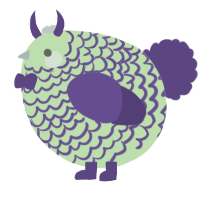 A gluppy and overcast chicken with a lace pattern