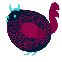 A tumblr and maroon chicken with a double-lace pattern