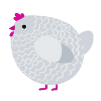 A mist chicken with a lace pattern