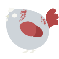 A mist and red chicken with a neck-band pattern