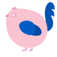 A rose and ultramarine chicken