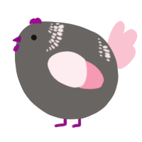 A grey and rose chicken with a neck-band pattern