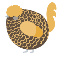 A bark and honey chicken with a lace pattern