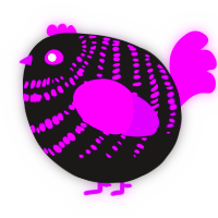 A sable and amethyst chicken with a bar pattern