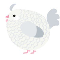 A white and mist chicken with a lace pattern
