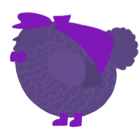A overcast chicken with a lace pattern