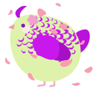A apple and amethyst chicken with a half-lace pattern