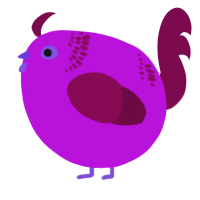 A amethyst and wine chicken with a neck-band pattern