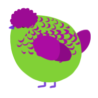 A grass and plum chicken with a half-lace pattern