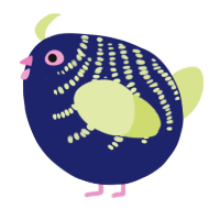 A navy and lemon chicken with a half-bar pattern