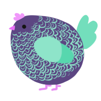 A overcast and mint chicken with a double-lace pattern