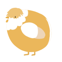 A honey and cream chicken with a head pattern