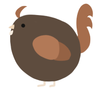 A bark and brown chicken
