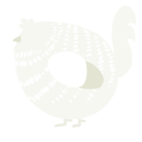 A white chicken with a bar pattern